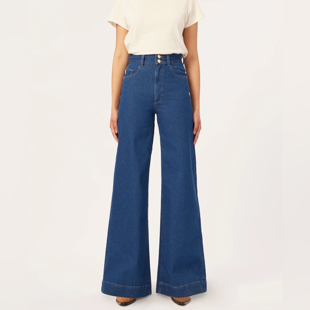DL1961 Hepburn wide leg high rise jeans, 31